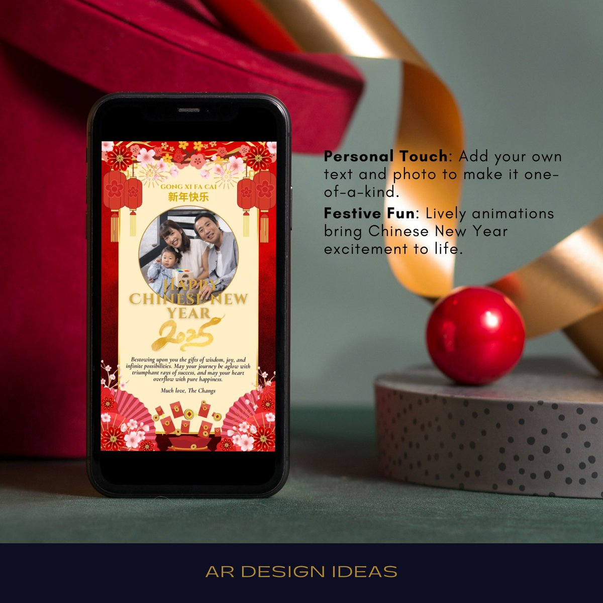 ARDesignIdeas1's tweet photo. Ring in the 2025 Chinese New Year with our vibrant digital greeting card template, now with the option to add your family photo! 🎊✨  Available now on Etsy! https://t.co/4V9RKD5J3R via @Etsy #ChineseNewYear2025 #LunarNewYear #DigitalGreetingCard #GongXiFaCai https://t.co/fe2uQ9yd6o