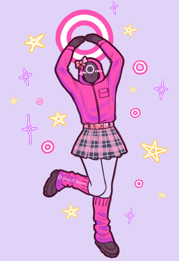CrisbyArts's tweet photo. The iconic miniskirt circle guard ๐โโ๏ธ๐๐โจ๐
#SquidGame #SquidGame2 #squidgameguard #circleguard #digitalart https://t.co/iolMxsmcqF