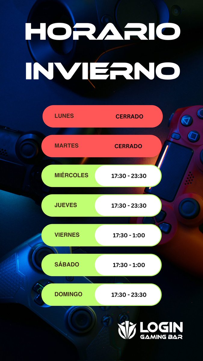Volvemos a nuestro horario habitual. Ojo!! Cerramos Lunes y Martes