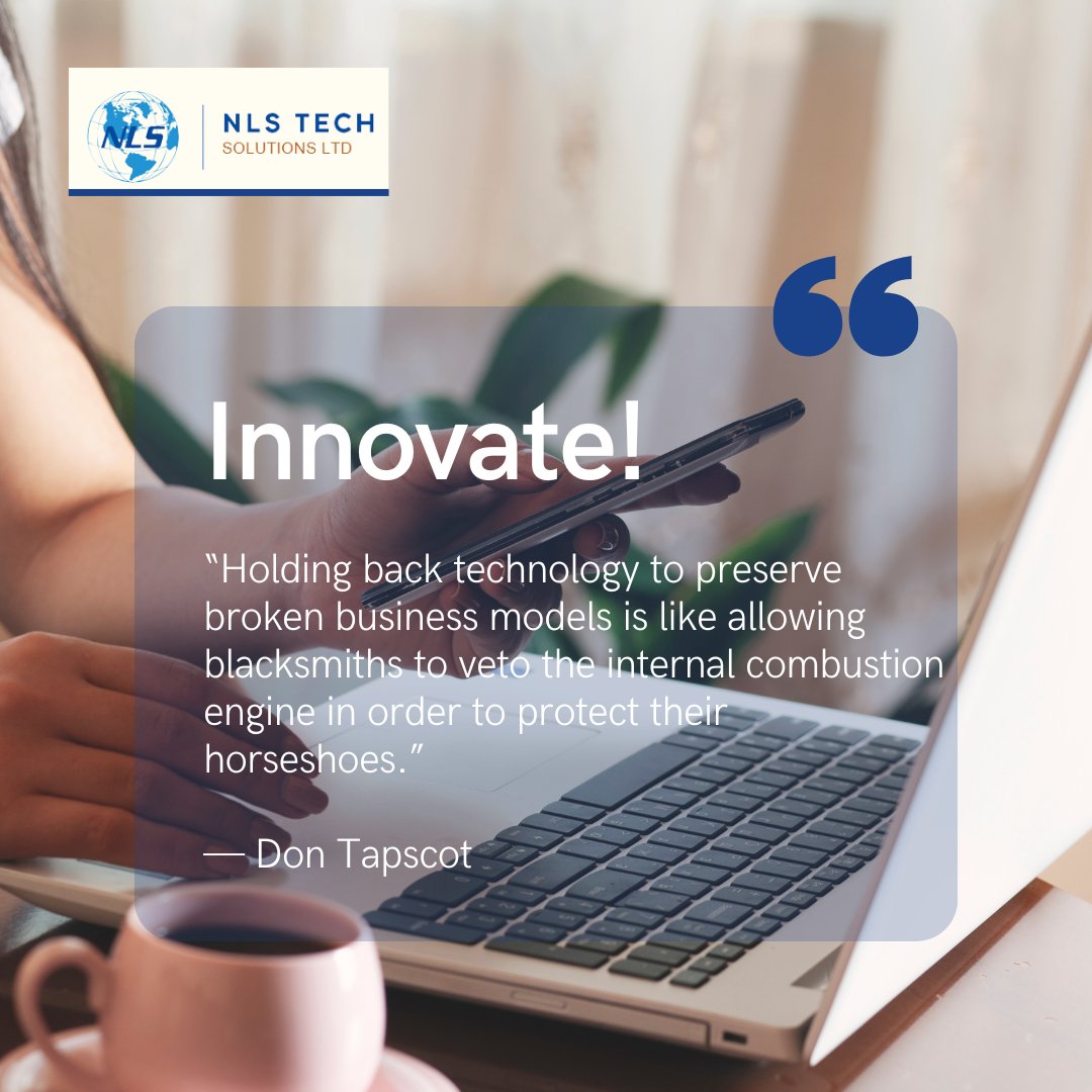 NLSTechSoln's tweet photo. Outdated business models can’t compete in a tech-driven world. 
If you're not investing in technology, you're already falling behind. 
Change is hard, but staying stuck is harder. 

#Innovation https://t.co/TupxFoqV3G