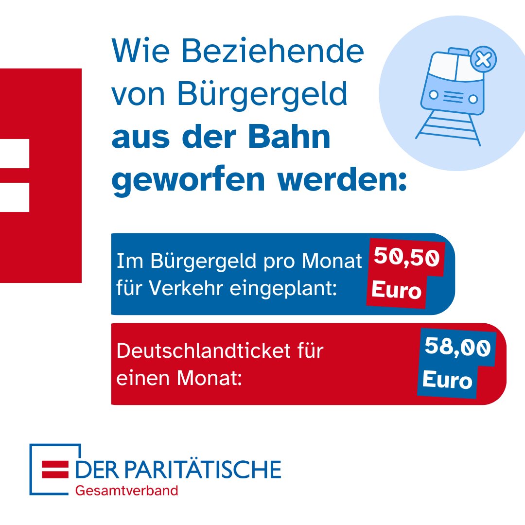 Das #Bürgergeld wird trotz steigender Preise nicht erhöht. 50,50 Euro sind für Mobilität vorgesehen. Das reicht nicht mal für das #Deutschlandticket. Wird jedoch ein Jobcentertermin verpasst, weil das Geld für die Fahrkarte fehlt, drohen Sanktionen. Ein Teufelskreis der #Armut.