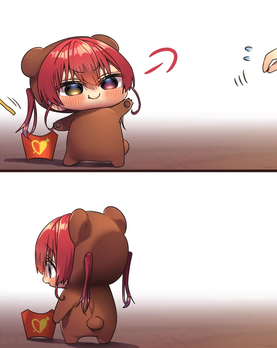 ポテトを守り切ったと確信したクマリン 