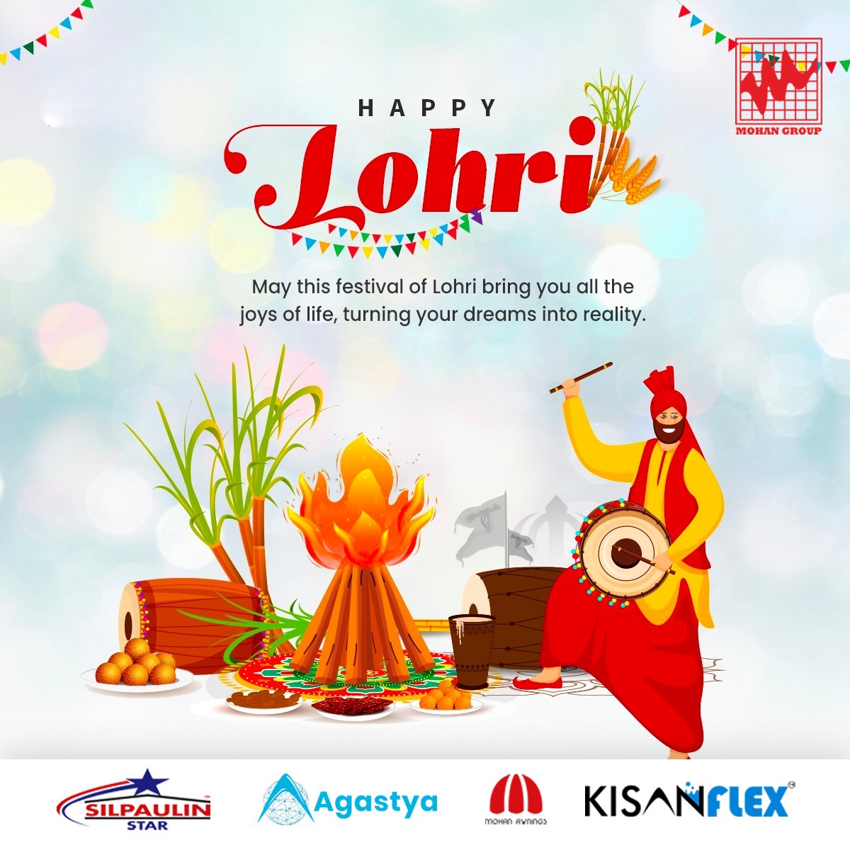 "Lohri reminds us to celebrate life’s small blessings and cherish the warmth of togetherness."
Wishing all of you a vibrant and cheerful Lohri!
Happy Lohri! 🔥🌾
#HappyLohri2025 #Lohri #LohriCelebration