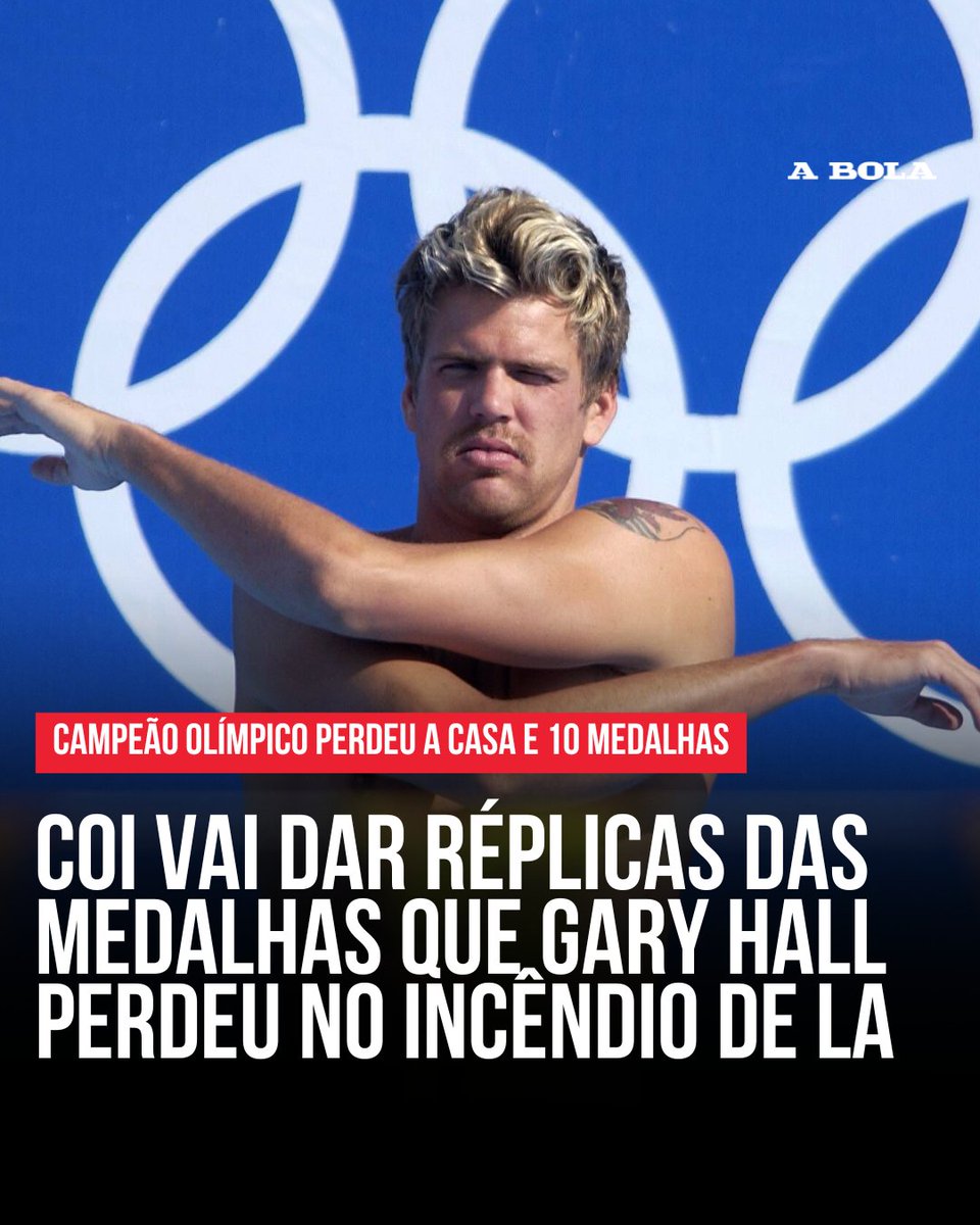 abolapt's tweet photo. Thomas Bach, presidente do Comité Olímpico Internacional (COI), vai oferecer réplicas das medalhas perdidas pelo ex-nadador Gary Hall Jr.
Hall teve que ser evacuado no meio do inferno que se vive em LA e não conseguiu levar as 10 medalhas antes de fugir dos incêndios.

#GaryHall https://t.co/tDaXVW9Gl7