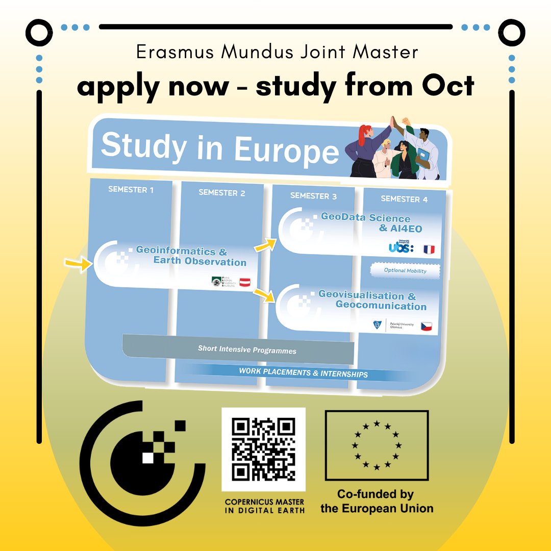 MSc CDE EMJM Copernicus Digital Earth EO*GI (@msc_cde) on Twitter photo #ApplyNow >master-cde.eu start your first semester @plus_1622 <a href="/Z_GIS1/">Geoinformatics Salzburg</a> in October 2025 👏 #geospatial Master of Science #EMJM #Copernicus #DigitalEarth #EO #GI #GeoDataScience #AI4EO #Geovisualisation #Geocommunication specialization tracks <a href="/UPOlomouc/">Univerzita Palackého</a> <a href="/UBS_universite/">UBS_universite</a> #ApplyNow >master-cde.eu start your first semester @plus_1622 <a href="/Z_GIS1/">Geoinformatics Salzburg</a> in October 2025 👏 #geospatial Master of Science #EMJM #Copernicus #DigitalEarth #EO #GI #GeoDataScience #AI4EO #Geovisualisation #Geocommunication specialization tracks <a href="/UPOlomouc/">Univerzita Palackého</a> <a href="/UBS_universite/">UBS_universite</a>