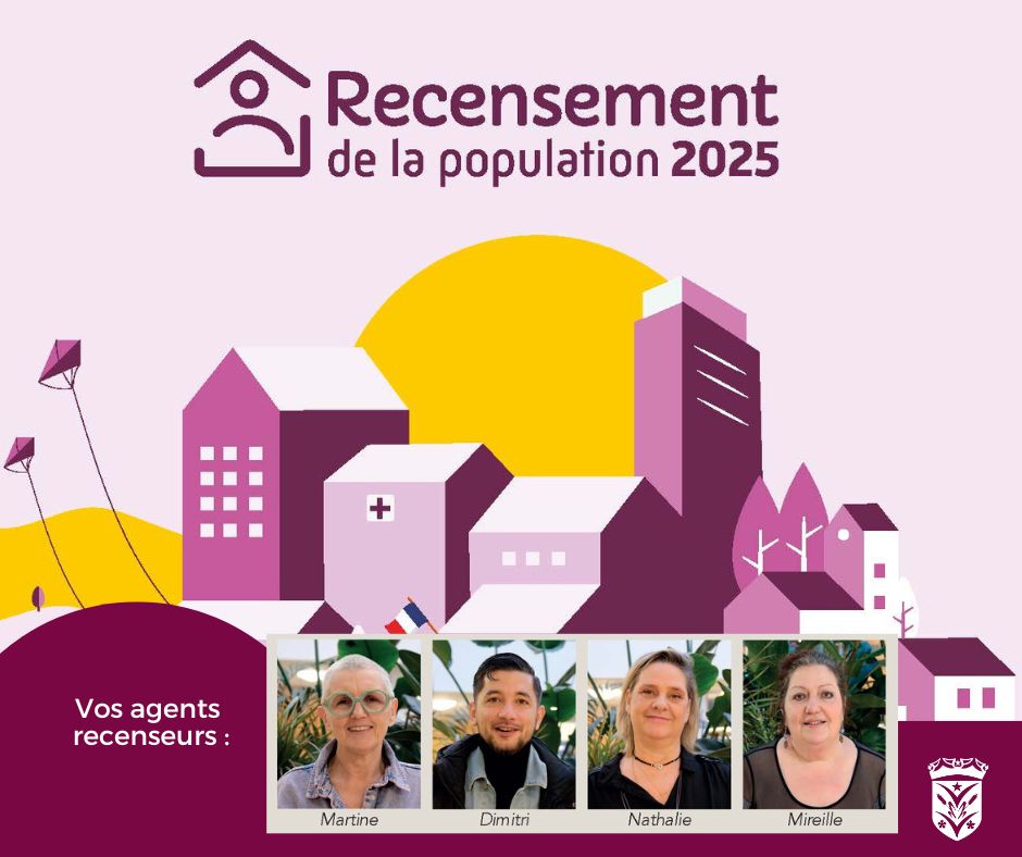 📣La campagne de recensement national commence 𝐥𝐞 𝟏𝟔 𝐣𝐚𝐧𝐯𝐢𝐞𝐫 et se poursuivra 𝐣𝐮𝐬𝐪𝐮'𝐚𝐮 𝟐𝟐 𝐟𝐞́𝐯𝐫𝐢𝐞𝐫.
Seuls les agents ci-dessous sont autorisés à se présenter au domicile des personnes sélectionnées par l’INSEE pour remettre les consignes de recensement.