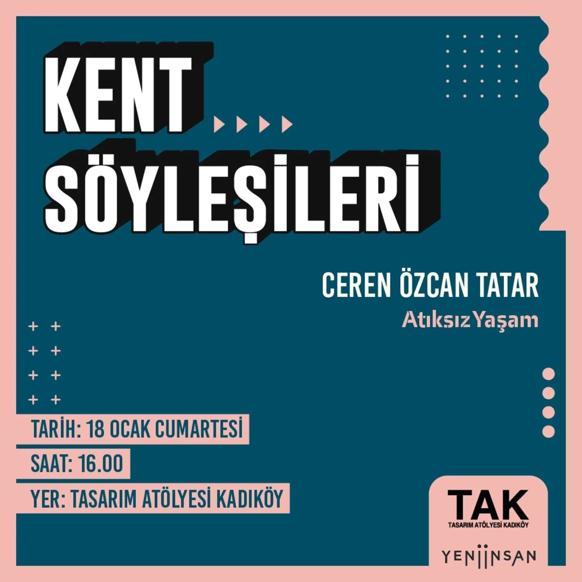 📷 Kent Söyleşileri: Geleceğin Şehirlerini Birlikte Konuşuyoruz! 📷
Yeni İnsan Yayınevi ve Tasarım Atölyesi Kadıköy iş birliğiyle düzenlenen "Kent Söyleşileri", çevre, sürdürülebilirlik ve mimarlık üzerine ilham veren sohbetlerle sizleri buluşturuyor.