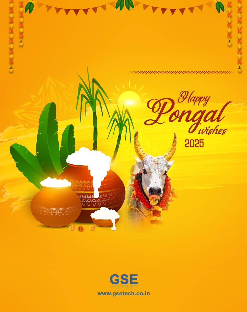 TechnologyGse's tweet image. May this Pongal bring happiness, prosperity, and joy to you and your family!

GSETech Pvt Ltd | India
gsetech.co.in

#பொங்கல்திருநாள் #உழவர்திருநாள் #அறுவடைத்திருவிழா #Pongal #MakarSankranti #MakaraSankramana #PeddaPanduga #MaghaMela #Uttarayan #Maghi #Sukarat #Lohri