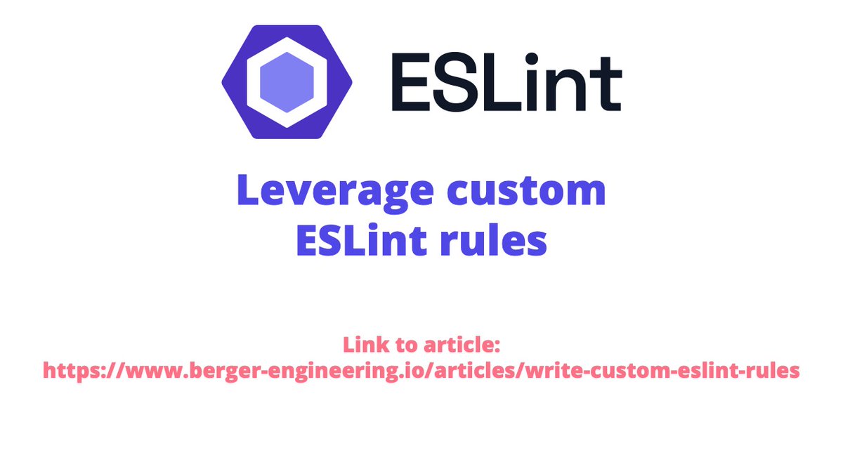 michaelbe812's tweet image. I wrote a brief introduction about how to write custom #ESLint rules.

Enjoy reading!

Link in first comment