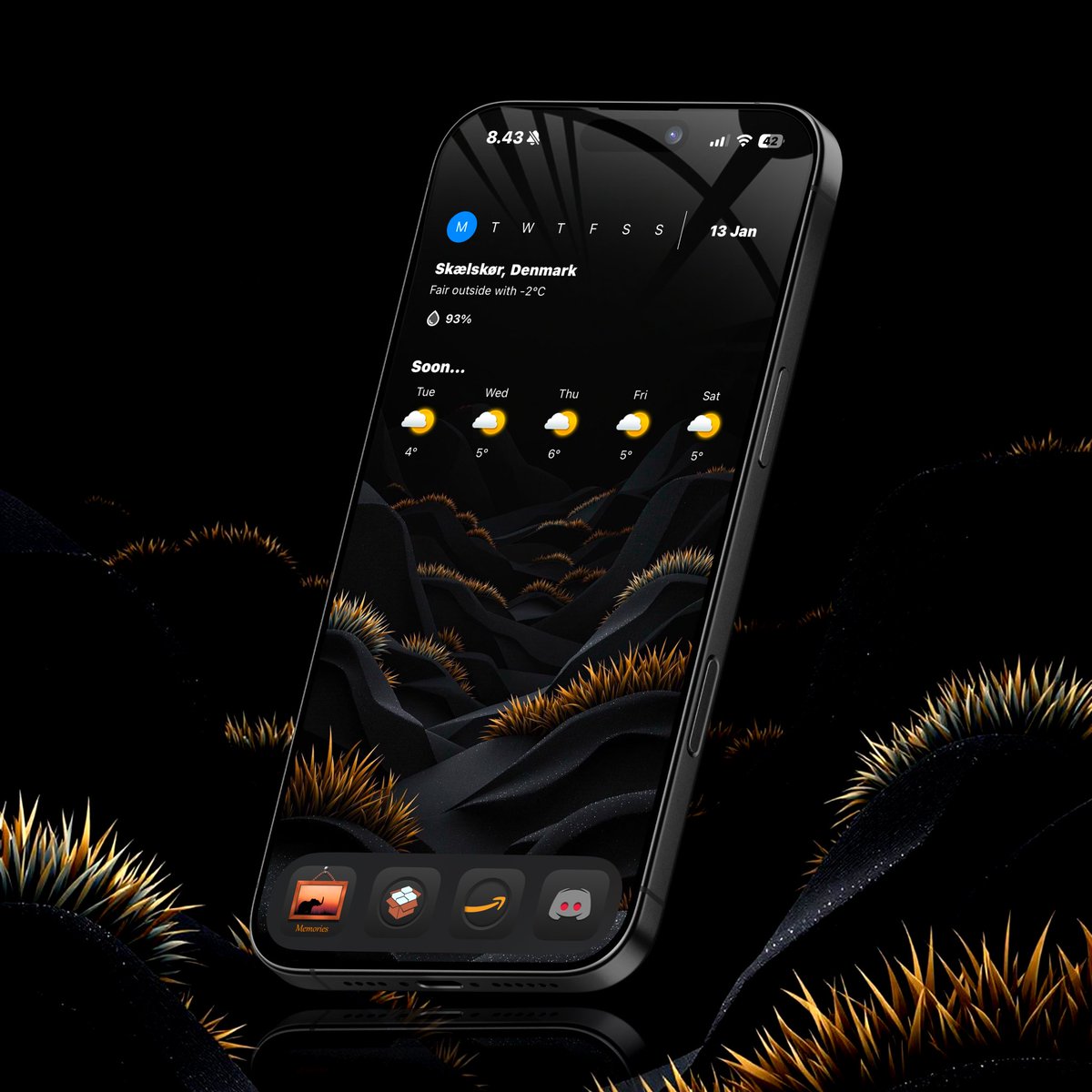 thgr34td4n3's tweet image. Monday 📲

#Ios183 #ShowWalls #ShowAE #MockupⓂ️ 

• wallpaper @TeboulDavid1 
• icons @bulldog5278 
• widgy @Zooropalg 
• template @SeanKly Ⓜ️
