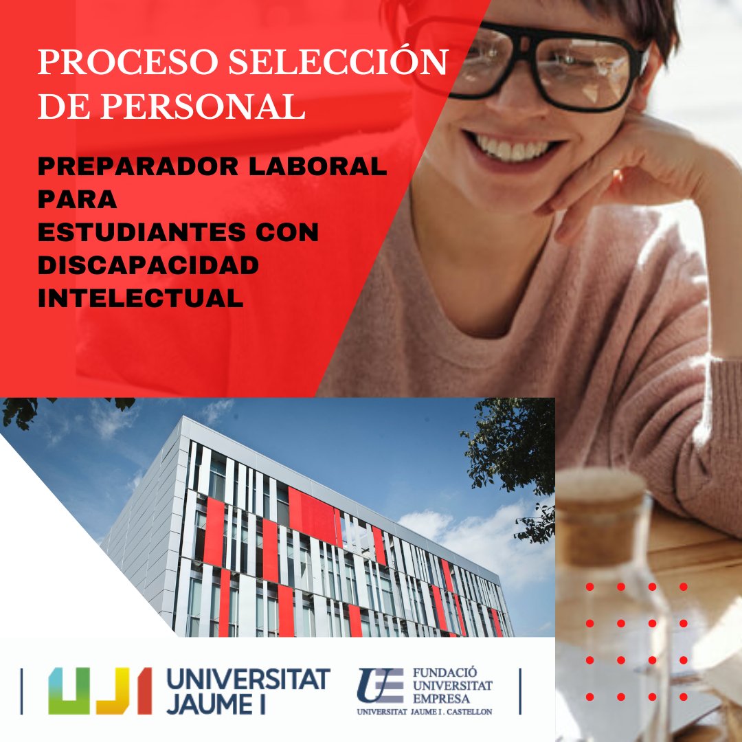 ¡Únete a nuestro equipo!😊

CONTRATO: Temporal, 4 meses.Incorporación inmediata
JORNADA: Parcial. De lunes a viernes 09 a 13h (20h
semanales).
Plazo de presentación de solicitudes:
17/01/2025 
Más detalles de la convocatoria:
fue.uji.es/fundacion/docs…