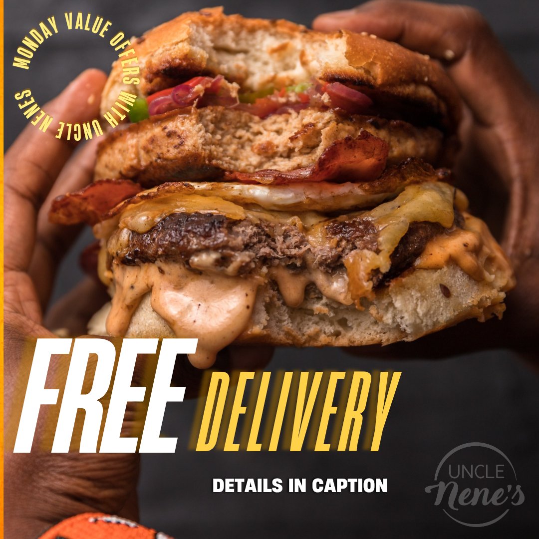 unclenenes's tweet image. Start your week right with this incredible Monday offer!

Buy 2 Beast Burgers and get them delivered to you FOR FREE!

📞 0736 713 761 to order

**Offer valid today only**

#mondaymood #mondayoffer #bestburger #beastburger