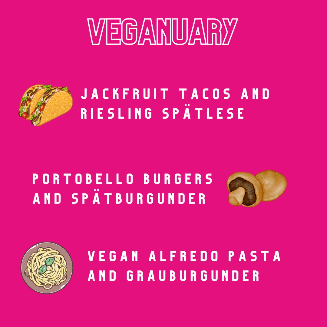 Happy #Veganuary! 🌿🥕🥬 Whether you’re a full-time #vegan or just trying something new, elevate your January dishes with these enticing vegan #Germanwine pairings….

As always, not all wines are vegan, so make sure to double check! 🍷

@weareveganuary #veganfood #vegetarian