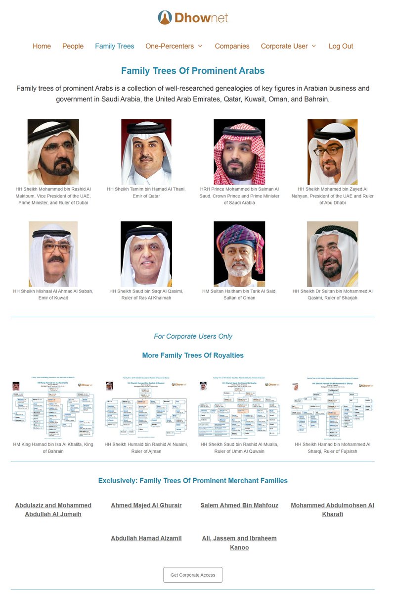 DhowNet's tweet image. We have just added to our roster of 8 family trees of Arab rulers (free to view), 4 more family trees of royals and 6 family trees of prominent merchant families: Al-Jomaih, Al-Kharafi, Kanoo, Al-Zamil, Bin Mahfouz.

dhow.com/family-trees-o…