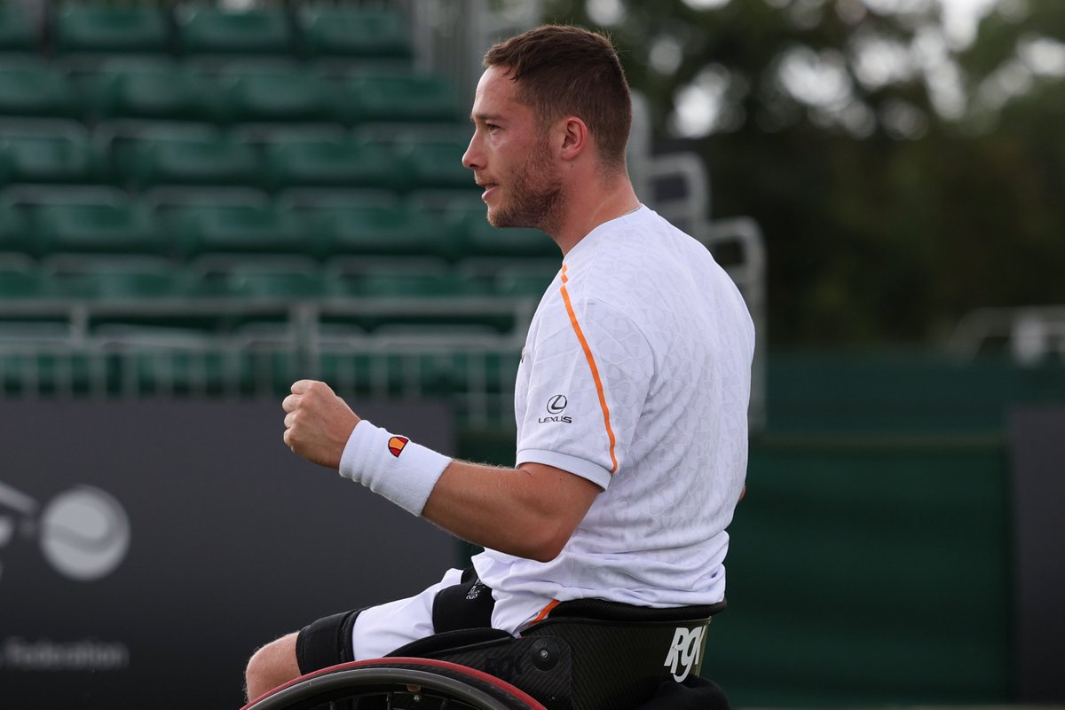 WChairTennisGB's tweet photo. Dominating part 2 of his rain-interrrupted first round match at the Melbourne Open...

@alfiehewett6 joins Gordon Reid in round 2 after a strong comeback to defeat Takuya Miki (JPN) 5-7, 6-2, 6-1

#BackTheBrits 🇬🇧 | #wheelchairtennis https://t.co/OOa7mzAxrk