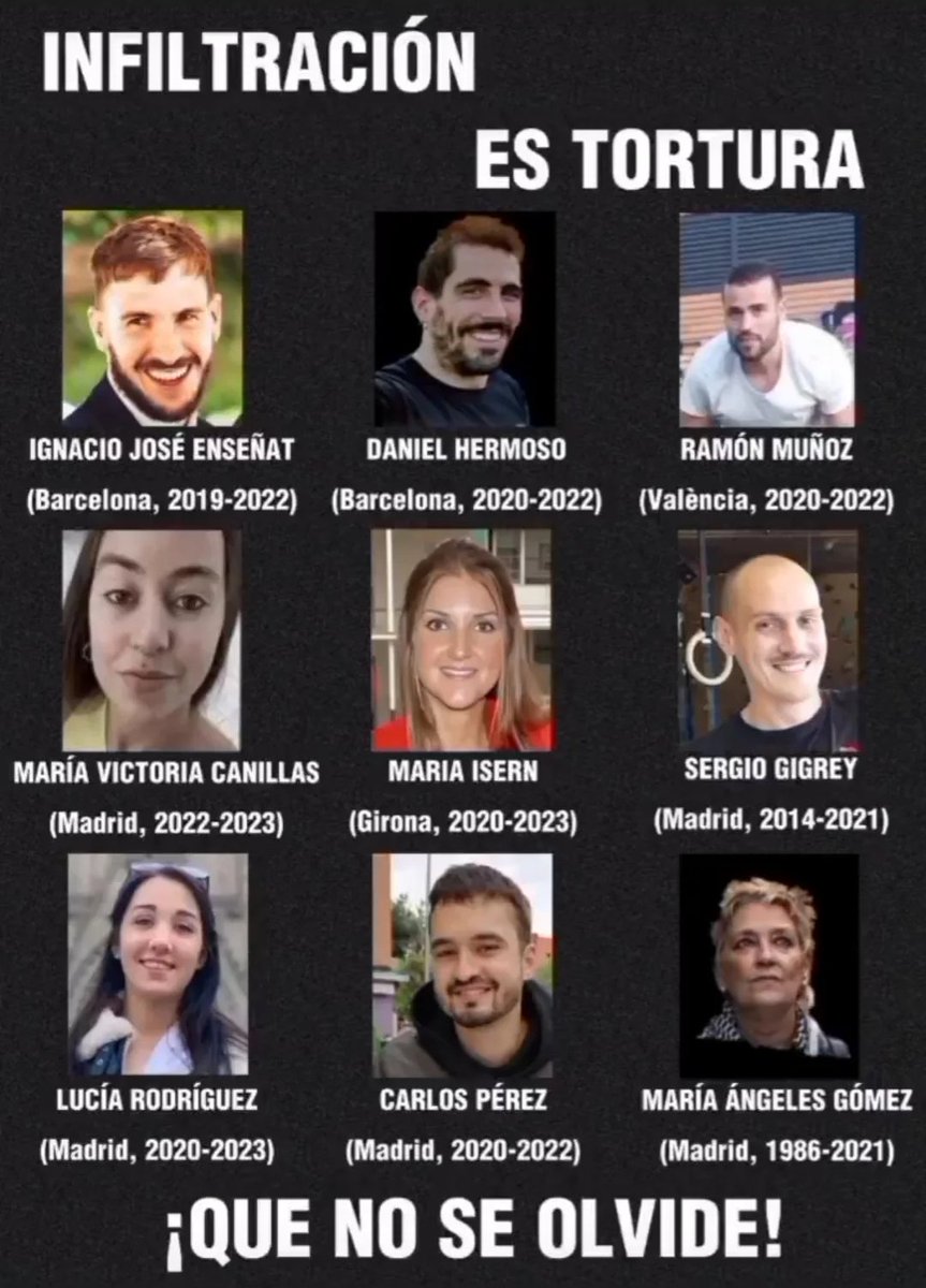 Que no se'ns oblidin els seus noms reals i les seves cares
#Infiltrats3Cat