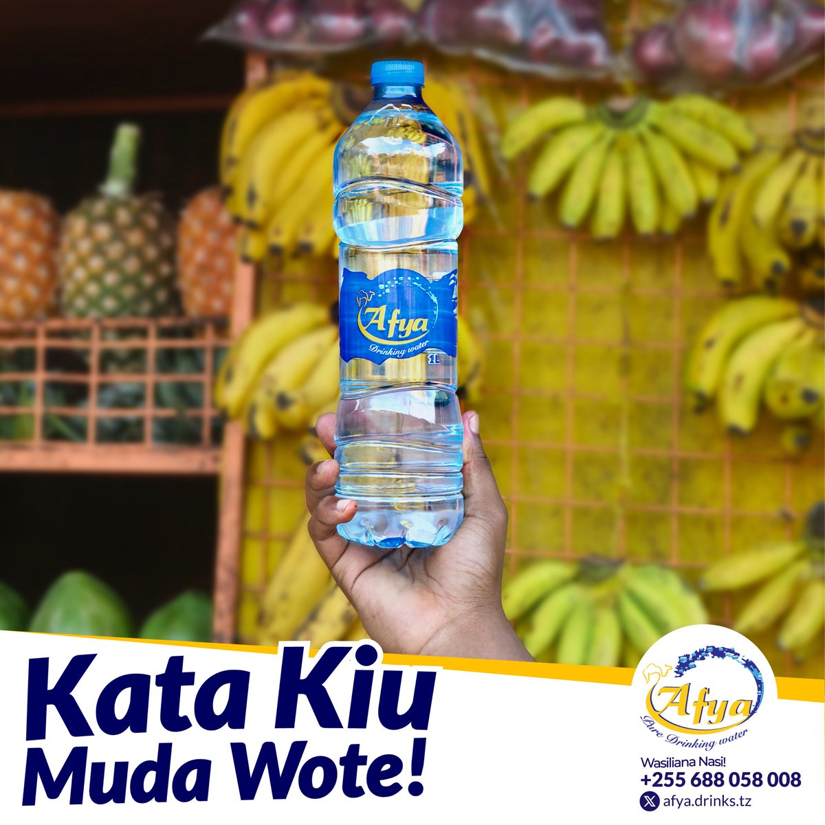 AfyaPure's tweet photo. Unakabiliana vipi na kiu yako mwanzoni mwa wiki?  💧 Afya 1L inakuhakikishia maji safi na salama kwa kila hatua ya siku. Kata kiu, uwe tayari kwa chochote! #AfyaWater https://t.co/oI6vbGHJ5r