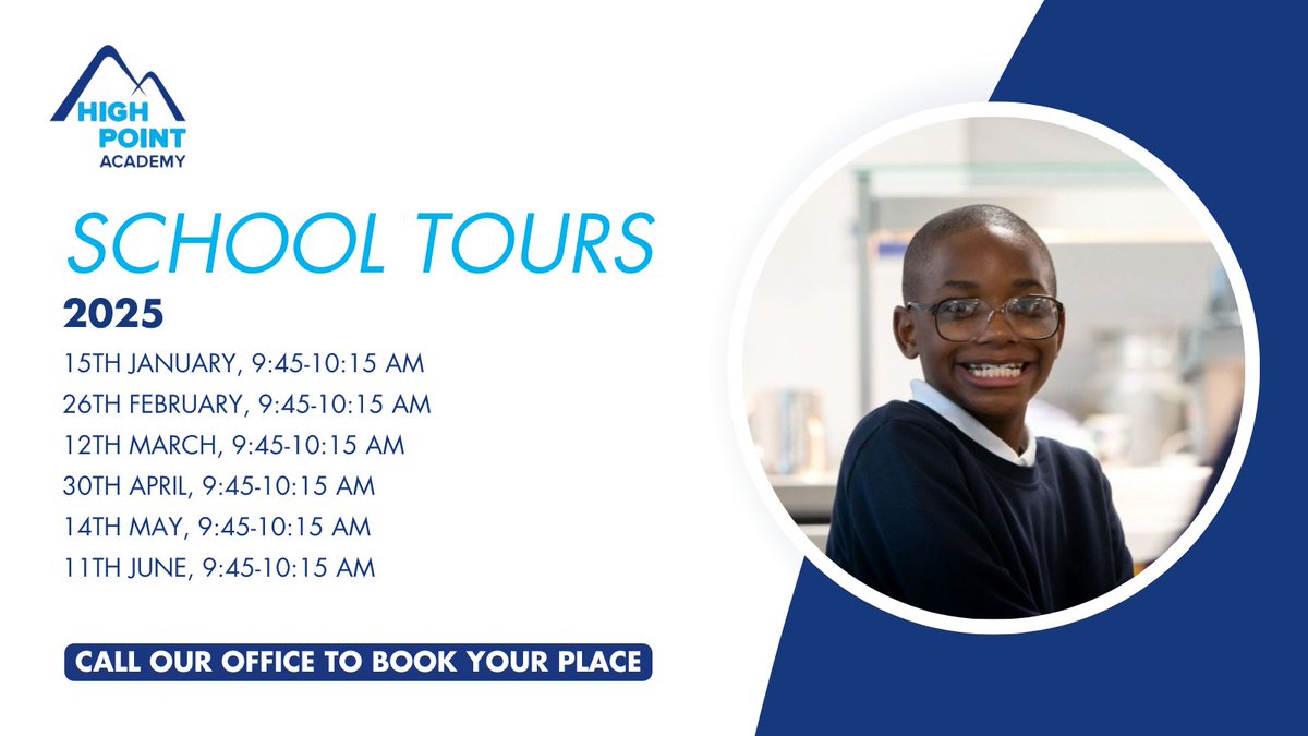 HighPointAcade5's tweet photo. Our show-around tours are a great chance to meet staff and find out about our surroundings. Tour dates are below, please call our office to book your place.
#schoolTour #HighPoint https://t.co/0QsqCkZDvM