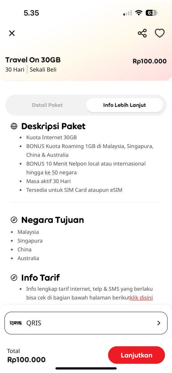 Rputrri's tweet photo. @CareIM3 Halo, mau tanya dong kalo paket roaming ini tuh mksdnya gimana yah? 
30GB itu ada limit perharinya?
Krn tulisan nya bonus kuota roaming hny 1GB

Terus ini utk 30 hari? Kalo pergi nya hny seminggu gmn ya?
Masih kurang paham sm paket yg ini, tlg penjelasan nya🙏🏻 https://t.co/YOrsymccD6