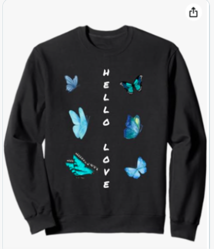 InessaW29's tweet photo. https://t.co/Q0GeFlxQKr………   

Brand: Lovemydesigns 
Hello Love Positive Butterfly Print Sweatshirt

#MHHSBD #LoveRemedy #giftsforher #love #viral #buterfly #designer #cute #ValentinesDay #Twitter婚活 #valentines #craft #Symbol #Sweatshirts #Hello2025 #heartheartart #giftideas https://t.co/mCCaHrCaEs