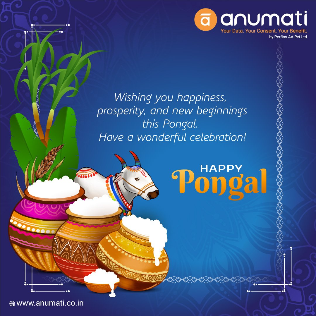 AnumatiForData's tweet image. Anumati wishes you and your family a joyful Sankranti and Pongal! May this festive season bring happiness, prosperity, and abundant blessings. 🌾

#Sankranti #Pongal #DataPrivacy #StaySecure #AccountAggregator #Anumati