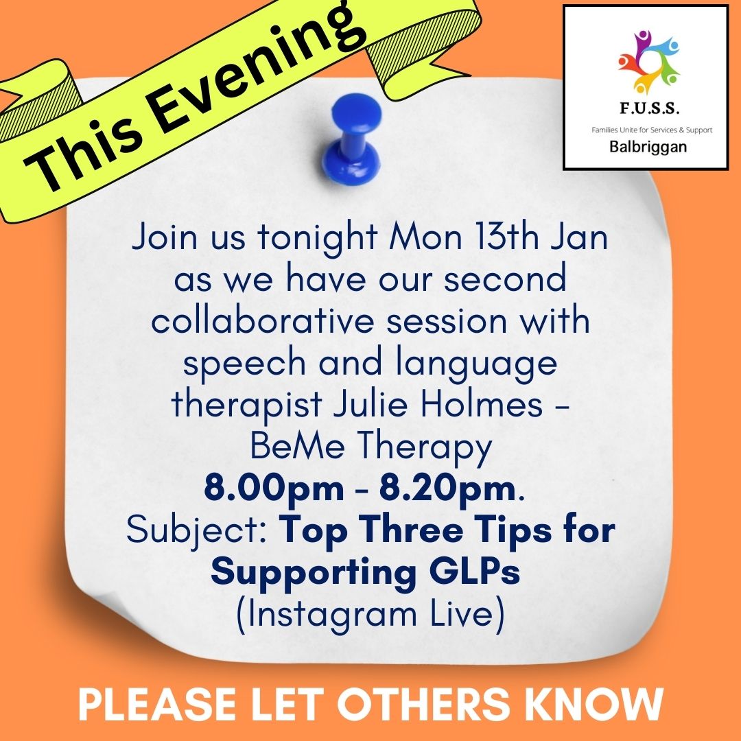 Our second session in this series is tonight, Monday, January 13th, from 8:00 PM to 8:20 PM.

#collaboration #fussbalbriggan #neurodivergent #disability #disabilityawareness #autism #adhd #parents #educators #ChildDevelopment #schooling #beme_therapy #neurodivergent #Gestalt