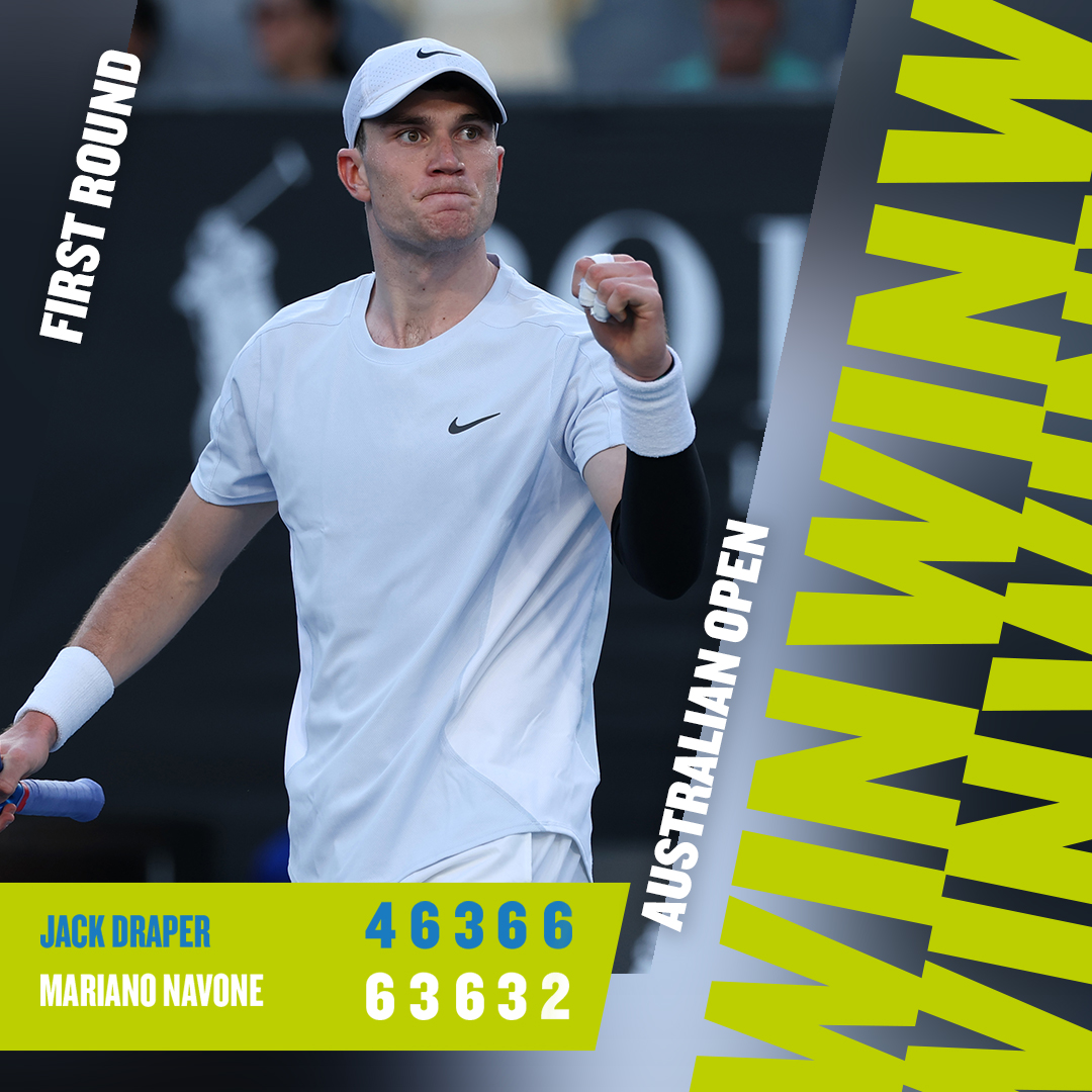 Jack Draper comes through a five-set THRILLER to reach round 2!!! 🫡

#BackTheBrits 🇬🇧 | #AusOpen