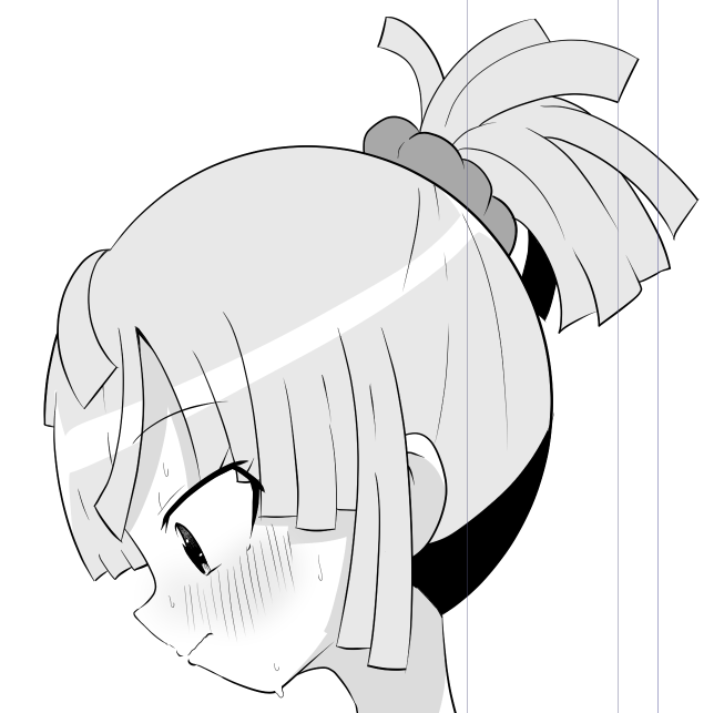 えっなシーンだけど良い横顔と表情描けた 
