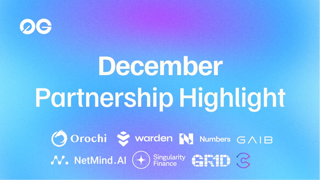 0G_labs's tweet photo. Last month, 0G further solidified its position as a leader in Decentralized AI through strategic partnerships. 

Each collaboration is designed to advance the scalability, security, and accessibility of Decentralized AI.

Here's a recap of some of our partnerships 🧵👇 https://t.co/SpFq7Q8Dkp