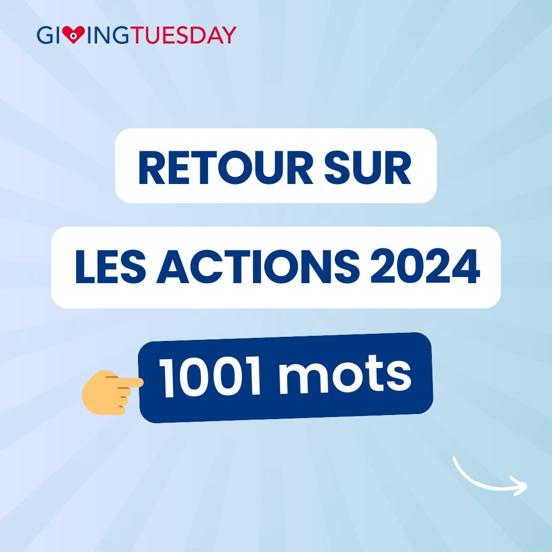 GivingTuesdayFr's tweet image. 🔎 Retour sur l'action de @1001_mots pour le #GivingTuesday 2024 : lutter contre le décrochage scolaire dès la petite enfance en accompagnant les parents.
Aidez-les à atteindre leur objectif de 12 000 enfants en 2025 ! Faites un don ici : helloasso.com/associations/1…