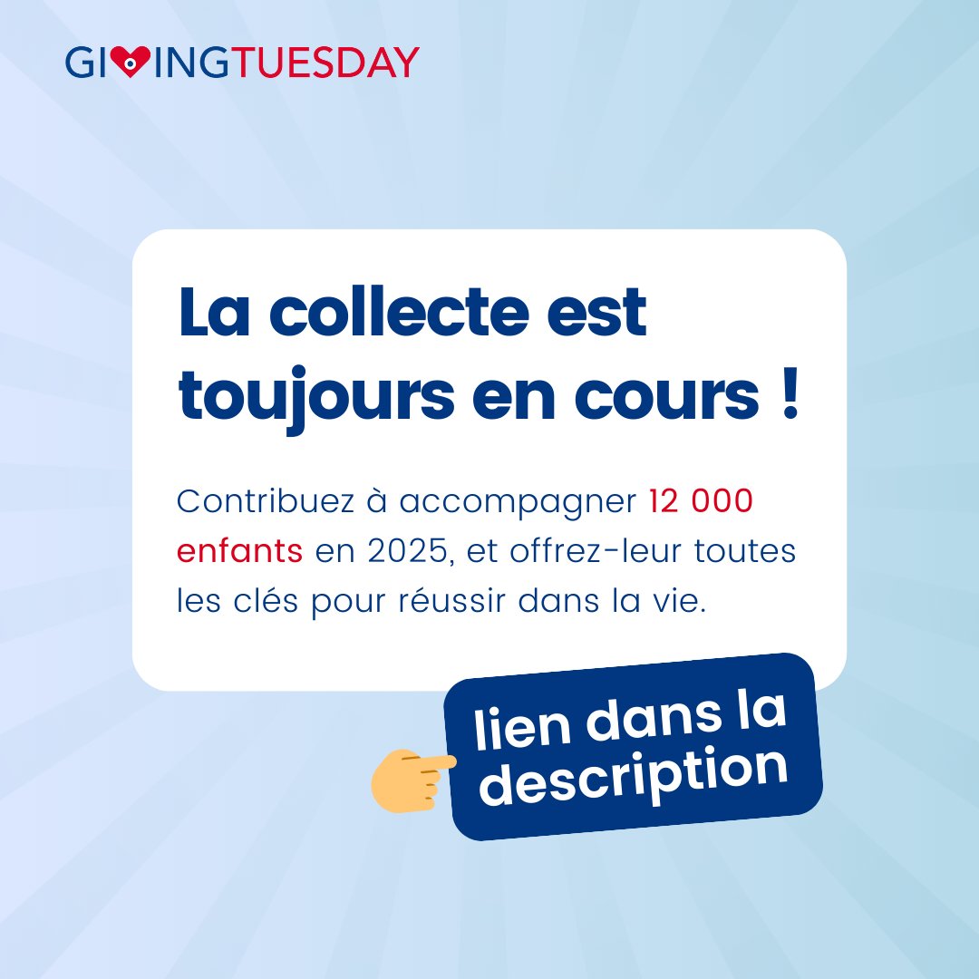 GivingTuesdayFr's tweet image. 🔎 Retour sur l'action de @1001_mots pour le #GivingTuesday 2024 : lutter contre le décrochage scolaire dès la petite enfance en accompagnant les parents.
Aidez-les à atteindre leur objectif de 12 000 enfants en 2025 ! Faites un don ici : helloasso.com/associations/1…