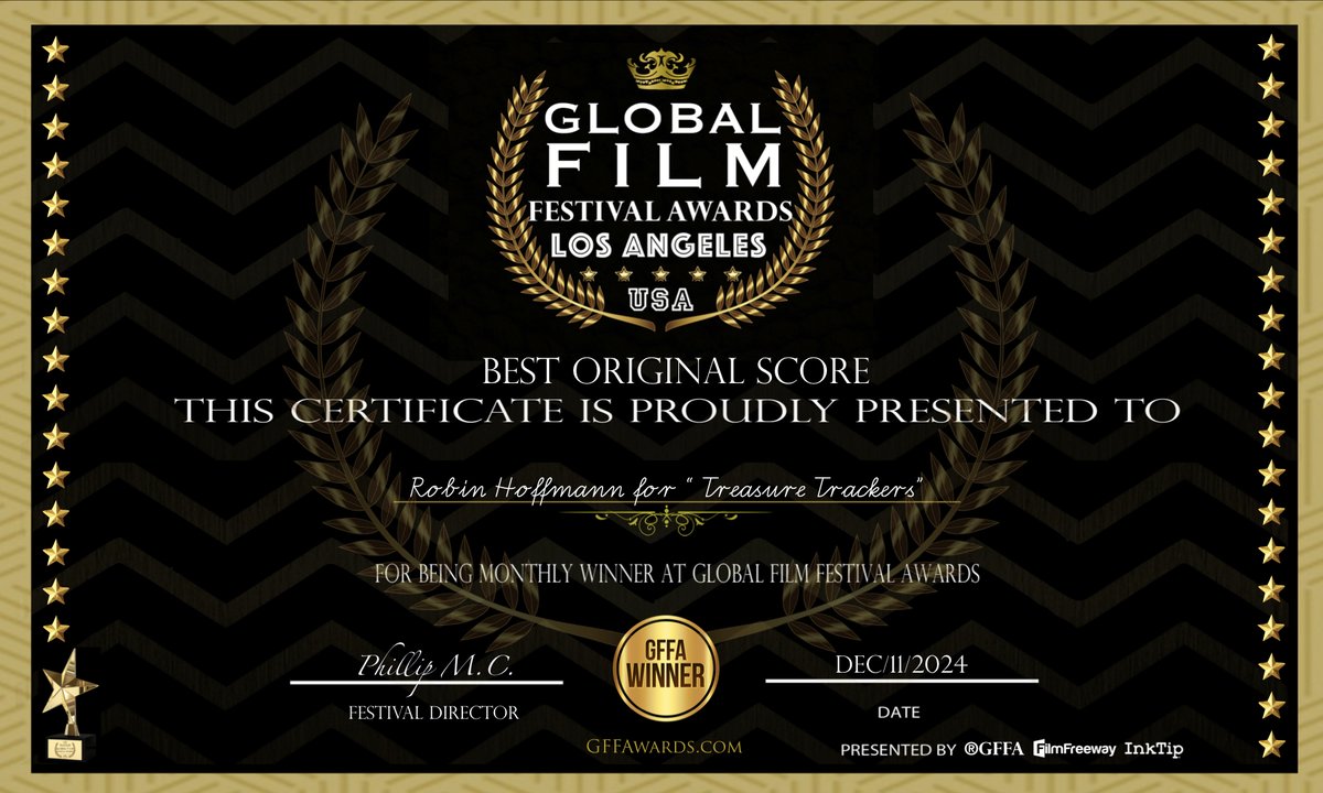 RobinHoffmann's tweet image. And here's the next award for my score for Treasure Trackers! Thank you so much, @GFFAwards, for the recognition! This is already the third award for the score, and I'm truly speechless at the love it's receiving!
#treasuretrackers #filmcomposer #award
