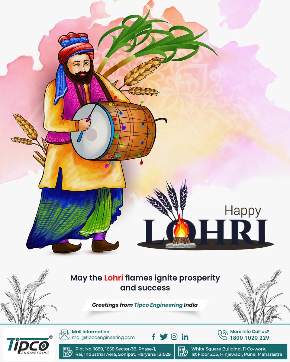 tipcoengineer's tweet image. Wishing you warmth, happiness, and success this Lohri! ✨🔥 May the flames of Lohri light up new opportunities for you. Greetings from Tipco Engineering India! 🌾🎊
.
.
.
.
.
.
#tipcoengineering #happylohri #festivalvibes #happylohri🔥 #lohri2024 #LohriWishes