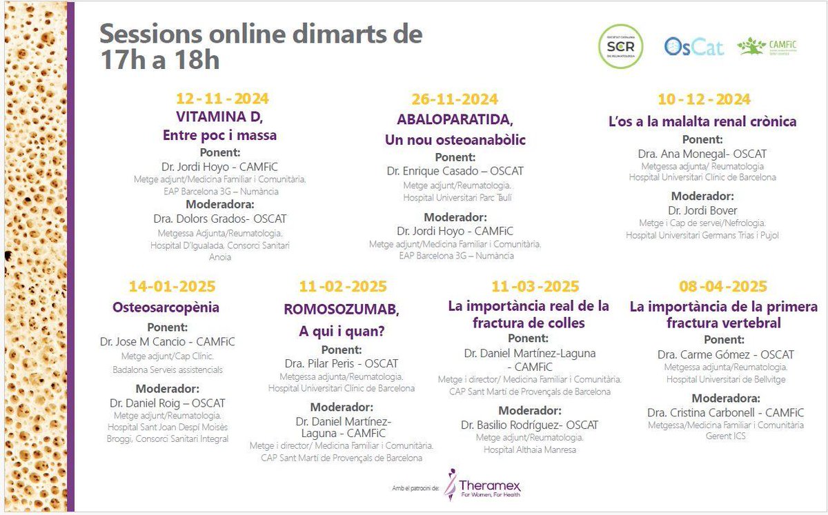 OsCat (@oscat_screuma) on Twitter photo #Osteoforum. Una activitat online del grup <a href="/OsCat_SCReuma/">OsCat</a> de la <a href="/SCReuma/">Societat Catalana de Reumatologia</a> i el grup d’osteoporosi de la <a href="/CAMFiC/">🌳CAMFiC</a>.
Aquest mes un tema candent: #Osteosarcopenia amb un gran ponent: <a href="/canciotrujillo/">JOSE MANUEL CANCIO. MD.PhD. PDI.</a> i moderant el coordinador del #OSCAT
Inscripció gratuita: 👉buff.ly/4j9NDhI #Osteoforum. Una activitat online del grup <a href="/OsCat_SCReuma/">OsCat</a> de la <a href="/SCReuma/">Societat Catalana de Reumatologia</a> i el grup d’osteoporosi de la <a href="/CAMFiC/">🌳CAMFiC</a>.
Aquest mes un tema candent: #Osteosarcopenia amb un gran ponent: <a href="/canciotrujillo/">JOSE MANUEL CANCIO. MD.PhD. PDI.</a> i moderant el coordinador del #OSCAT
Inscripció gratuita: 👉buff.ly/4j9NDhI