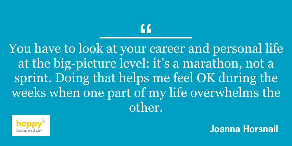 "You have to look at your career and personal life at the big-picture level: it's a marathon, not a sprint. Doing that helps me feel OK during the weeks when one part of my life overwhelms the other." #MondayMotivation