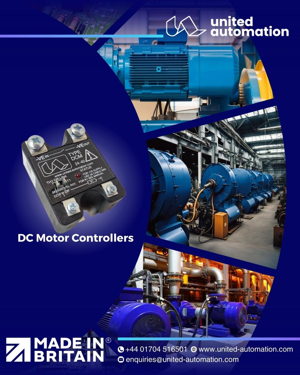 UA_Limited's tweet photo. ⚙️ DC Motor Controllers Made Simple

Regulate speed, reverse direction, and optimise performance with United Automation’s DC Motor Controllers.

👉 Shop here: https://t.co/VR8HRABG1Y

#DCMotorControl #AutomationExperts #IndustrialSolutions https://t.co/7nRjhIuVlm