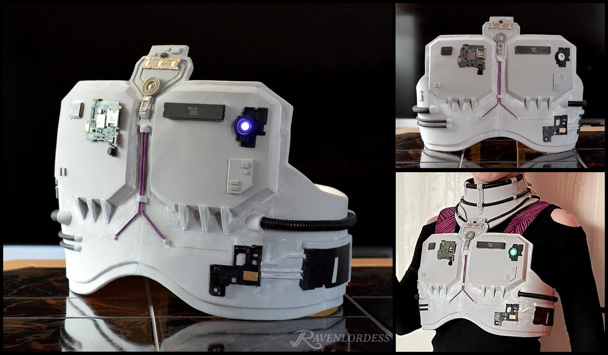 The Machine’s chest armour is now “practically done” too. I’ll likely add more small details later. Painting will be done when the whole armour has been crafted.

The armour was inspired by the Borg and RoboCop. See if you can spot a reference to the latter.

#retrogames #cosplay