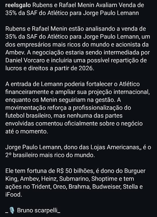 jacksgalo's tweet image. Se isso for real da pra ter esperança em 2025 mesmo o Galo estando essa bagunça desgraçada: