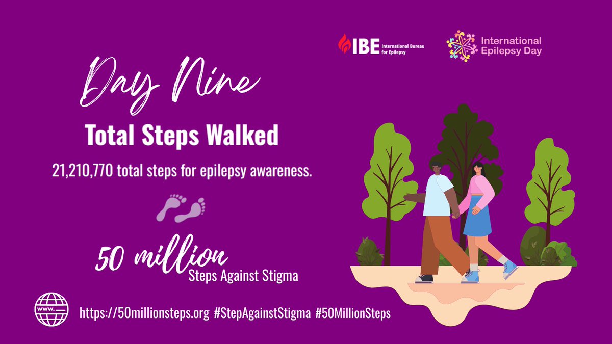 IBESocialMedia's tweet photo. Week 2 of the #50MillionSteps campaign is off to an incredible start! We've surpassed 21 MILLION steps together!

Every step is a #StepAgainstStigma 💜

#EpilepsyAwareness https://t.co/O3iK7OagfB