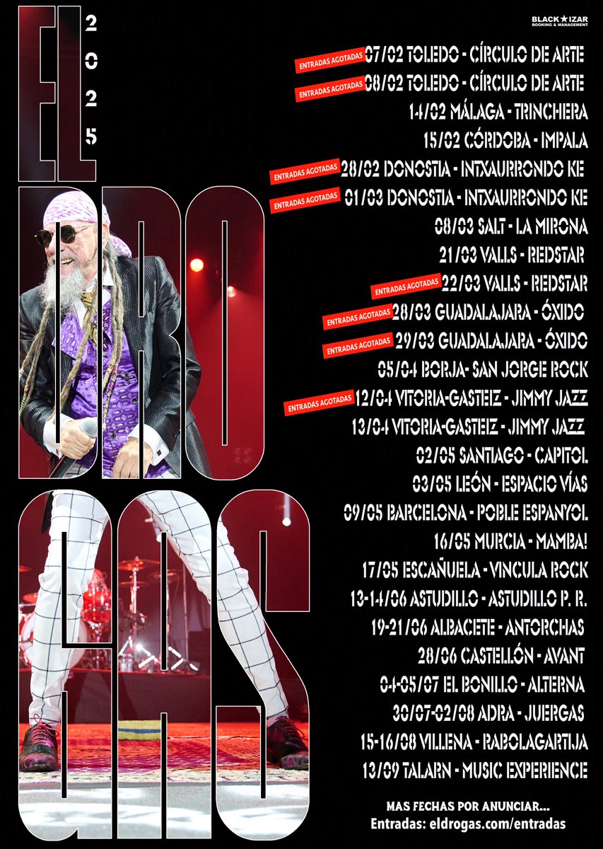 El Drogas (@eldrogasoficial) on Twitter photo Así se presenta el 2025...
Las entradas ya están a la venta en la pestaña entradas de eldrogas.com
<a href="/blackizar/">Black Izar</a> Así se presenta el 2025...
Las entradas ya están a la venta en la pestaña entradas de eldrogas.com
<a href="/blackizar/">Black Izar</a>