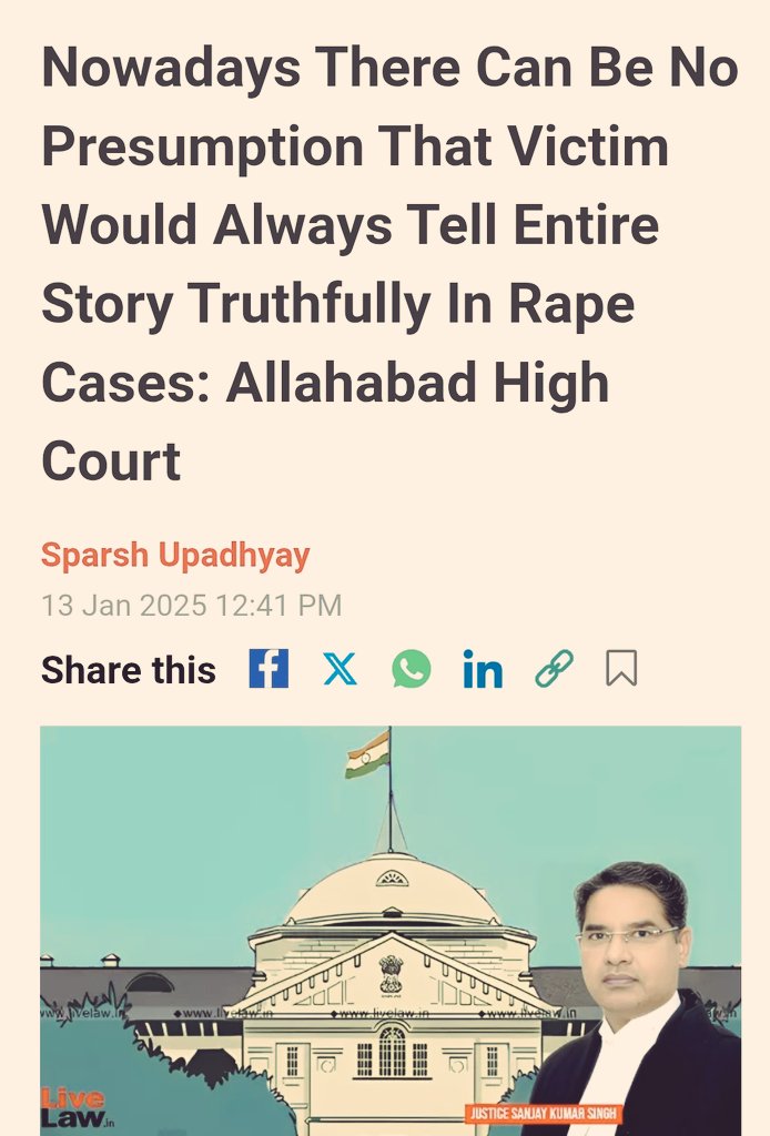 DeepikaBhardwaj's tweet image. Married woman gets into extra marital affair

When her husband gets to know she cries RAPE

Concoction of false promise of marriage, false promise of govt job 

HE SPENT ONE YEAR IN JAIL IN THIS ABSOLUTELY BOGUS RAPE CASE !!!

#TechnicalRape 

Via @ISparshUpadhyay