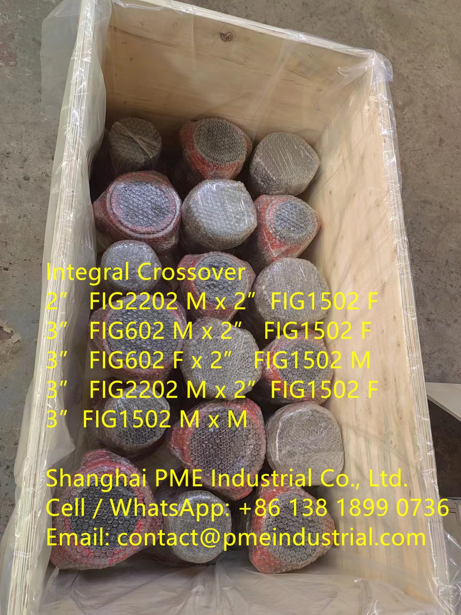 sh_pme's tweet photo. Integral Crossover
https://t.co/1eWPwD79nm
Shanghai PME Industrial Co., Ltd.
Cell / WhatsApp: +86 138 1899 0736
Email: contact@pmeindustrial.com
#unionflange #unionadapter #flowline #flowback #welltesting #cementing #fracturing #flowiron https://t.co/ou8xcVeMbp