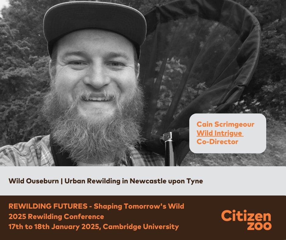 CitizenZoo's tweet photo. Introducing Cain Scrimgeour, Co-Director of Wild Intrigue CIC and a speaker at the 2025 Rewilding Conference! Cain fosters connections with Northern England's wildlife, people, and landscapes through immersive experiences, media &amp; projects 🐾 https://t.co/Cqe0rfHjyV