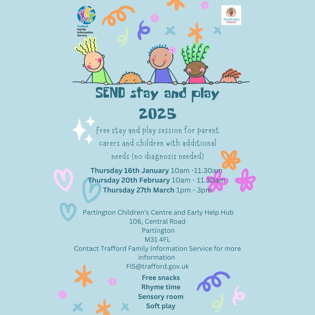 Join the Family Information Service for their first SEND Stay &amp; Play of the year with SEND Local Offer Advisor, Sarah Bradley, on Thursday, 16 January, 10am - 11:30am! The session is free, no booking needed!