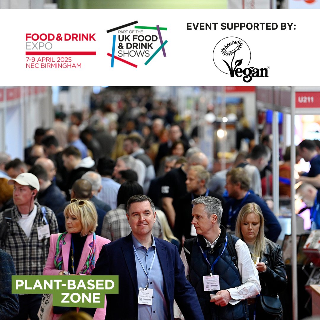 Join us in <a href="/FoodDrinkExpo/">Food & Drink Expo</a>'s Plant-Based Zone from 7-9 April 2025, at <a href="/thenec/">The NEC</a> to meet exciting suppliers, network and discover the latest innovations! And be sure to visit us at Stand JJ288, to learn more about our #vegan certification scheme #VeganTrademark #FDE2025 #Birmingham