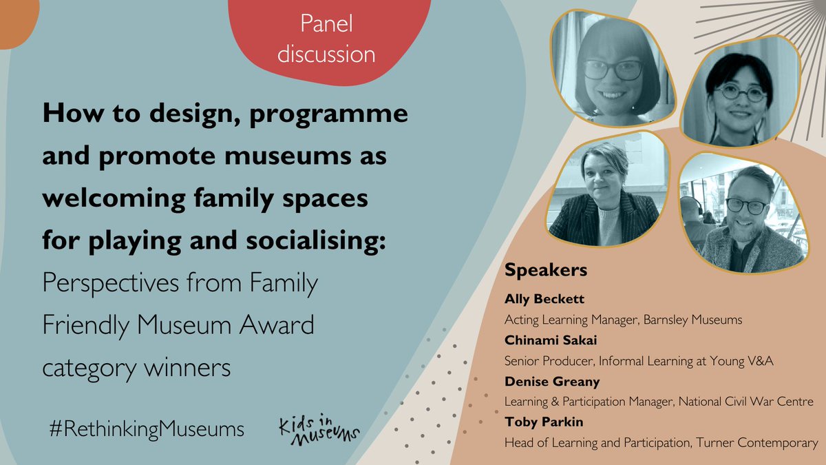 📣 #RethinkingMuseums: panel discussion spotlight

Join us on 5 February to hear from 2024 Family Friendly Museum Award category winners about what makes their museum great for families – for everything from playing to socialising.

kids-in-museums.cademy.io/rethinking-mus…