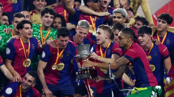 abujabloggers's tweet photo. New Post: Barcelona thrashed Real Madrid 5-2 in the Spanish Super Cup https://t.co/66H11YVLVv https://t.co/2wIbLE8roc