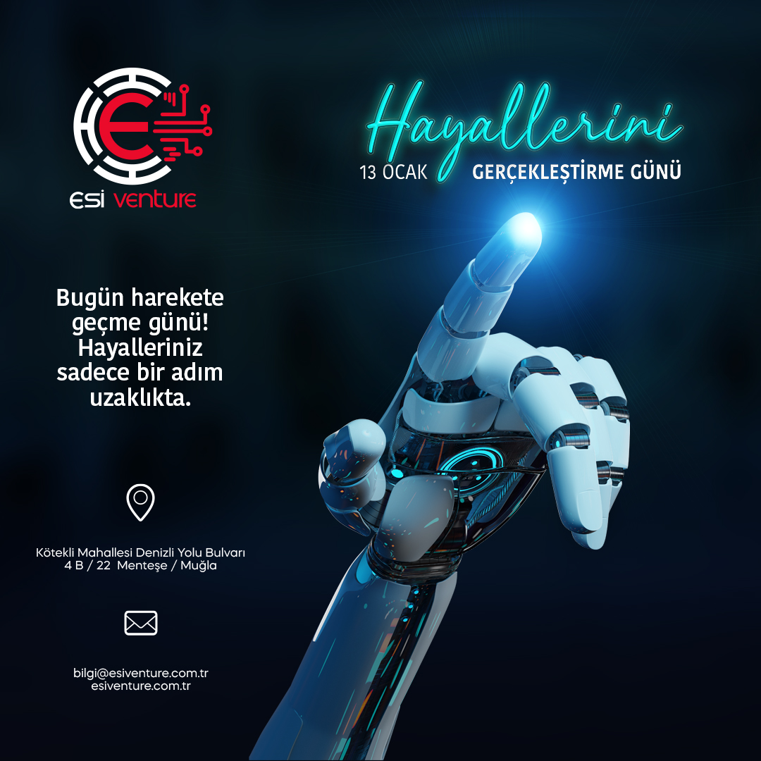 esi_venture's tweet photo. Bugün harekete geçme günü! Hayalleriniz sadece bir adım uzaklıkta. Esiventure olarak fikirlerinizi gerçeğe dönüştürmek için buradayız. 
#Esiventure #Başarıhikayesi #Yatırımıngücü https://t.co/nDMPR00GFg
