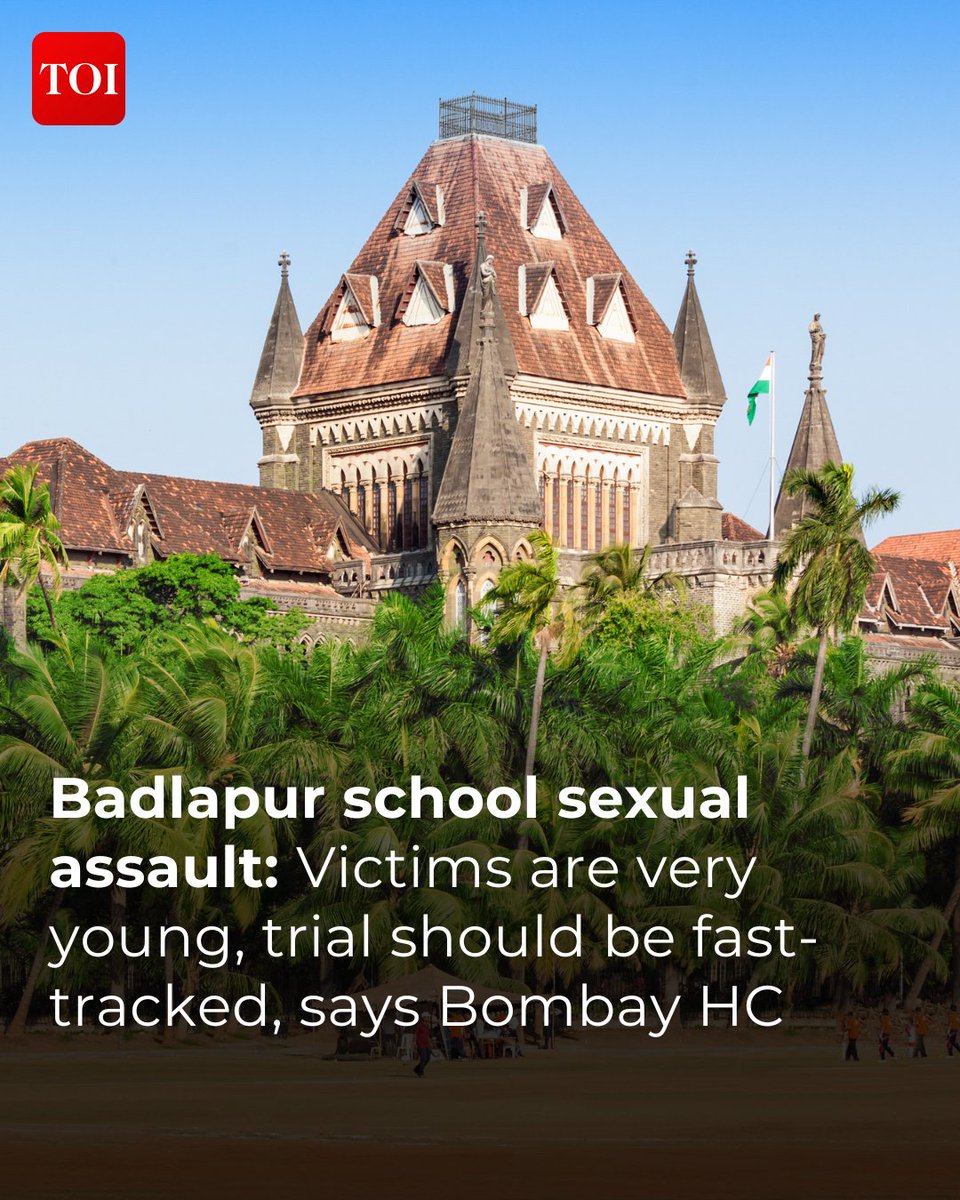 timesofindia's tweet image. Bombay High Court said that the trial in last year’s #Badlapur school sexual assault case should be fast-tracked and conducted expeditiously as the victim girls are very young. 

Details here 🔗 toi.in/KhspvY 

#BombayHC #BadlapurAssault