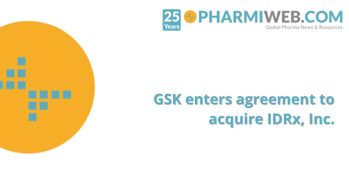 pharminews's tweet photo. GSK enters agreement to acquire IDRx, Inc.
https://t.co/EaufZGHTz8
#GSKAcquisition #PharmaNews #BiotechInnovation #HealthcareMergers #GSKIDRx #pharmiweb https://t.co/vDTppUkn5a